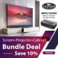 VIVIDSTORM S Pro Screen + AWOL Vision UST Projector + Cabinet Super Bundle Deal