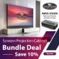 VIVIDSTORM S Pro Screen + AWOL Vision UST Projector + Cabinet Super Bundle Deal
