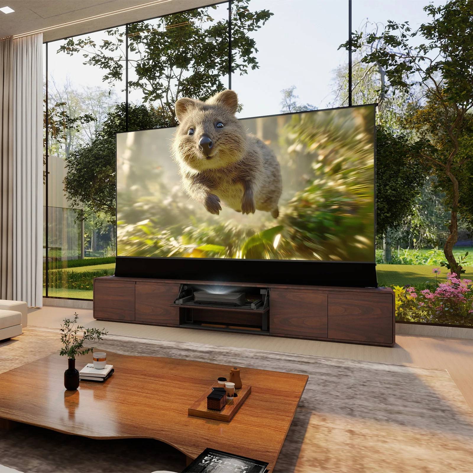 VIVIDSTORM Motorized Laser TV Cabinet Vienna - VIVIDSTORM CANADA