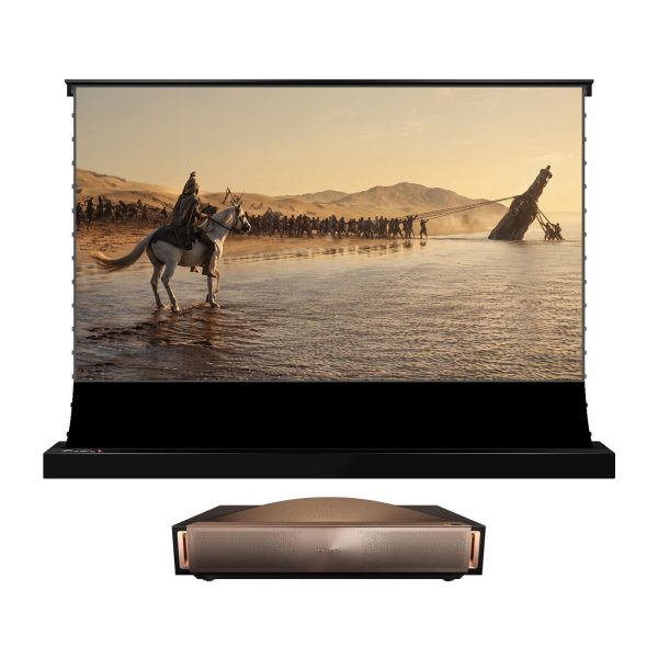 BUNDLE Hisense L9Q Pro 4K UST Projector with VIVIDSTORM S PRO motorised floor rising CLR/ALR projector screen